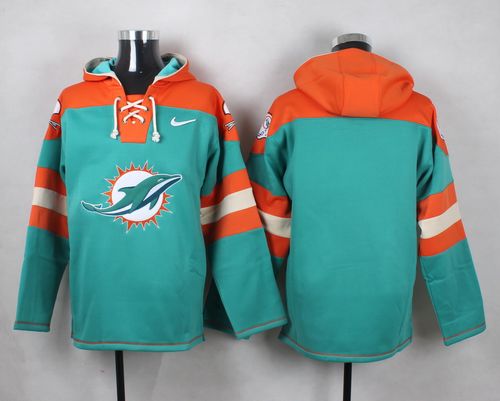 Nike Dolphins Blank Aqua Green Player Pullover NFL Hoodie - Click Image to Close